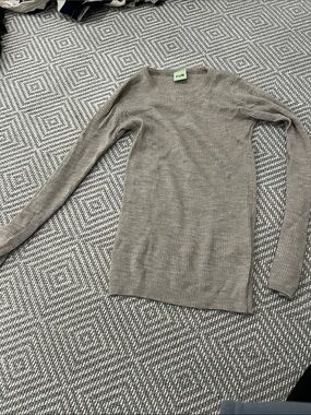 Ribbed Crewneck Sweater Top - Taupe